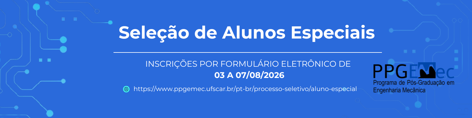 Processo Seletivo - Aluno Especial 2° Semestre/2026